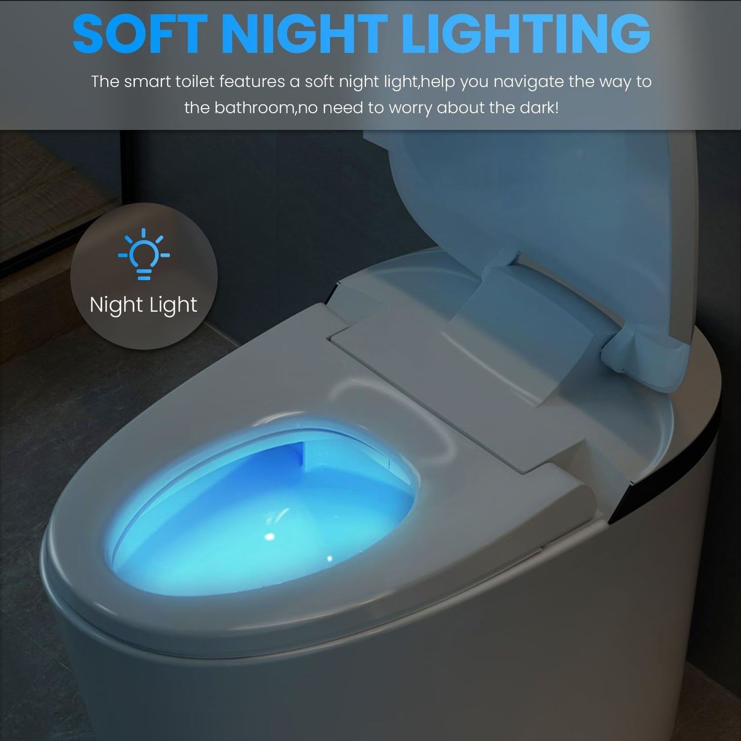 AKNIRL Upgraded Smart Toilet with Booster Pump, Heated Toilet Seat, Tankless, Auto Flush,