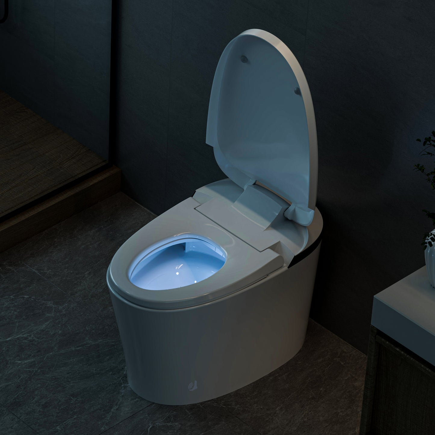 AKNIRL Smart Toilt with Bidet Built-in, Heated Seat, Automatic Flushing, Booster Pump, Warm Water, Air Dryer, Auto Deodorization, Night Light