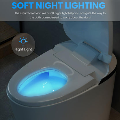 AKNIRL Upgraded Smart Toilet with Booster Pump, Heated Toilet Seat, Tankless, Auto Flush,