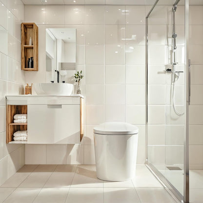AKNIRL Upgraded Smart Toilet with Booster Pump, Heated Toilet Seat, Tankless, Auto Flush,