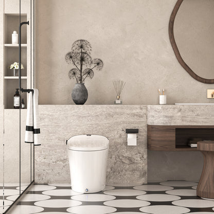 AKNIRL Y002S Smart Bidet Toilet with Built-in Tank, Powerful Flushing, Instant Warm Water, Heater Seat, Auto Deodorization, Air Dryer, Night Light,