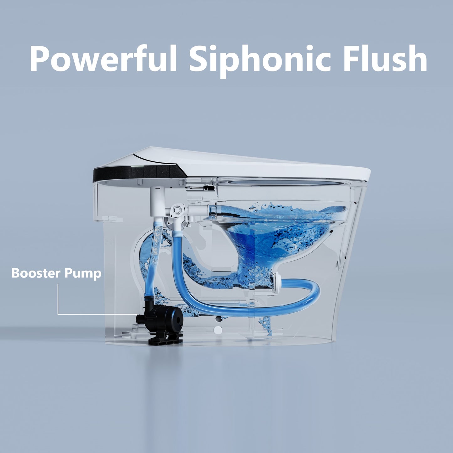 AKNIRL Upgraded Smart Toilet with Booster Pump, Heated Toilet Seat, Tankless, Auto Flush,