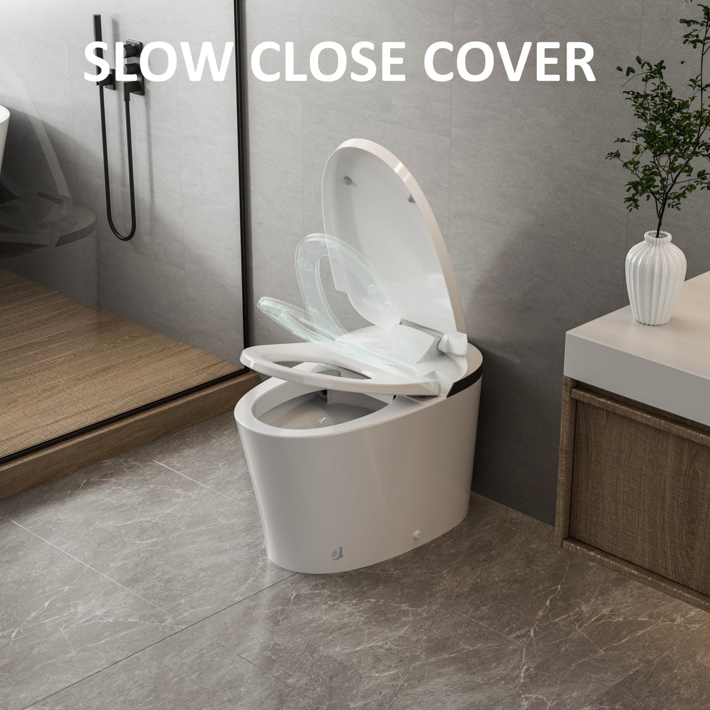 AKNIRL Upgraded Smart Toilet with Booster Pump, Heated Toilet Seat, Tankless, Auto Flush,